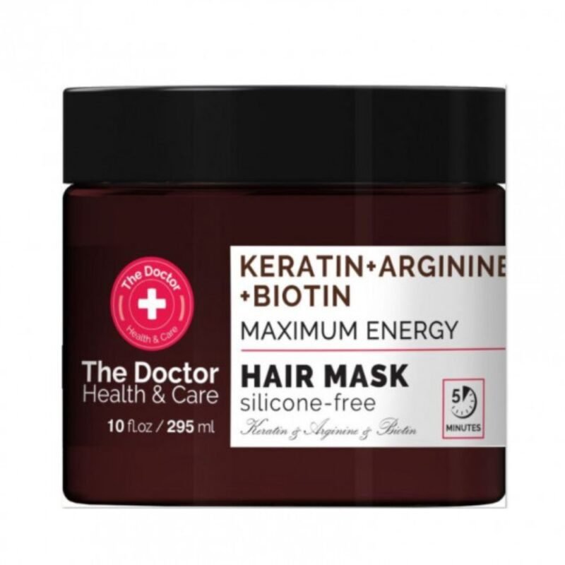 THE DOCTOR plaukų kaukė Keratinas + Argininas + Biotinas Maksimali Energija, 295 ml