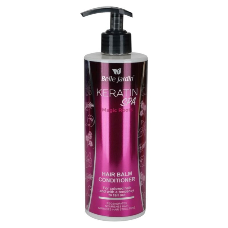 BELLE JARDIN micelinis plaukų balzamas Magic Flowers + keratinas & kofeinas, 400 ml