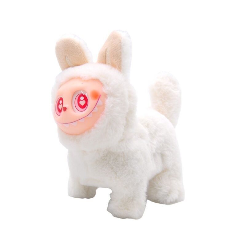 Pliušinis-interaktyvus baltas žaislas Labubu, 17 cm