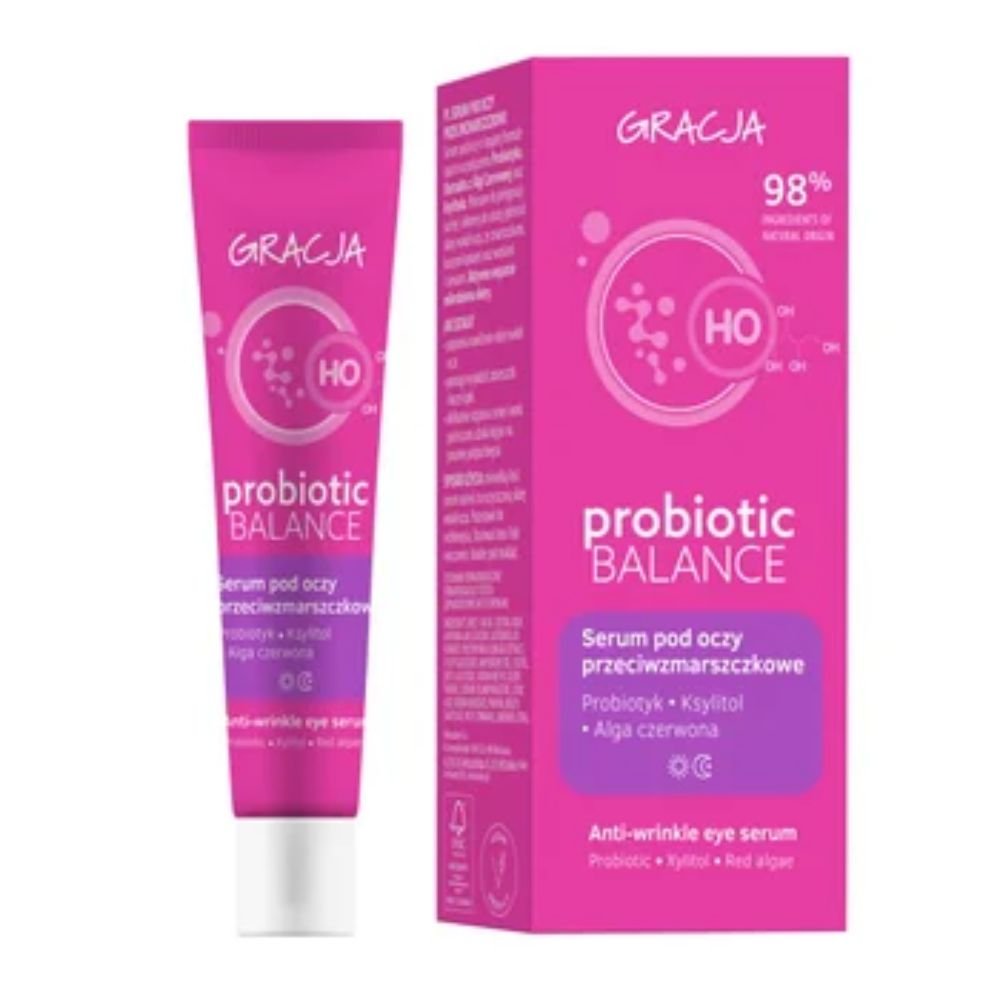GRACJA paakių serumas nuo raukšlių PROBIOTIC BALANCE 98% natūralios kilmės ingredientų dieninis-naktinis, 20 ml