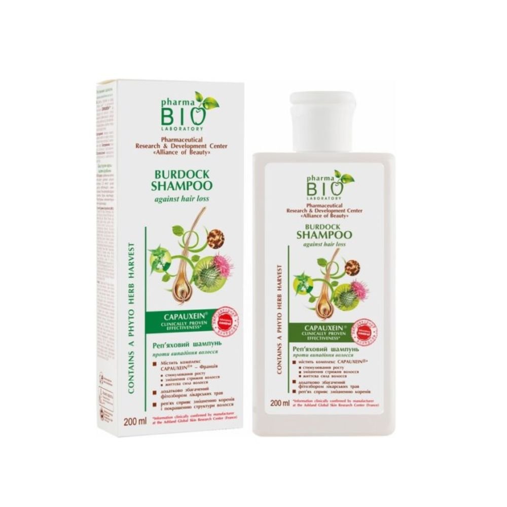 PHARMA BIO LABORATORY varnalėšų šampūnas nuo plaukų slinkimo, 200 ml