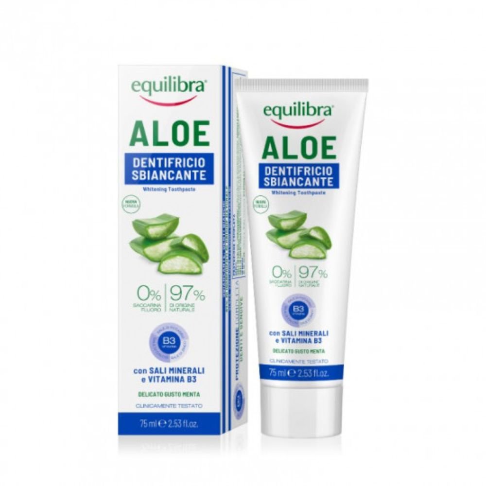 EQUILIBRA Aloe dantų pasta balinamoji, 75 ml