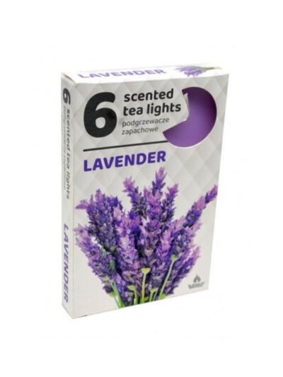 Arbatinės kvepiančios žvakutės Levanda, 6 vnt.