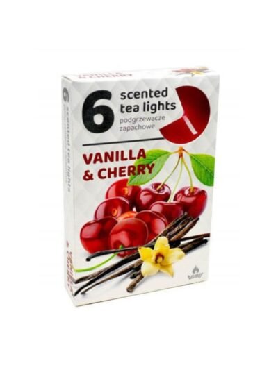 Arbatinės kvepiančios žvakutės Vanilė ir vyšnia, 6 vnt.