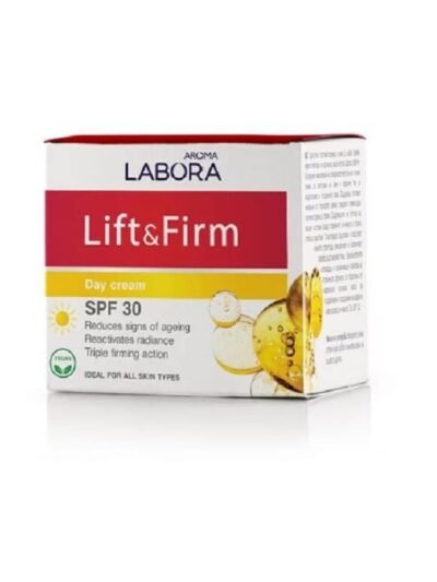 AROMA LABORA pakeliamasis ir stangrinantis dieninis kremas visiems odos tipams SPF 30, 50 ml